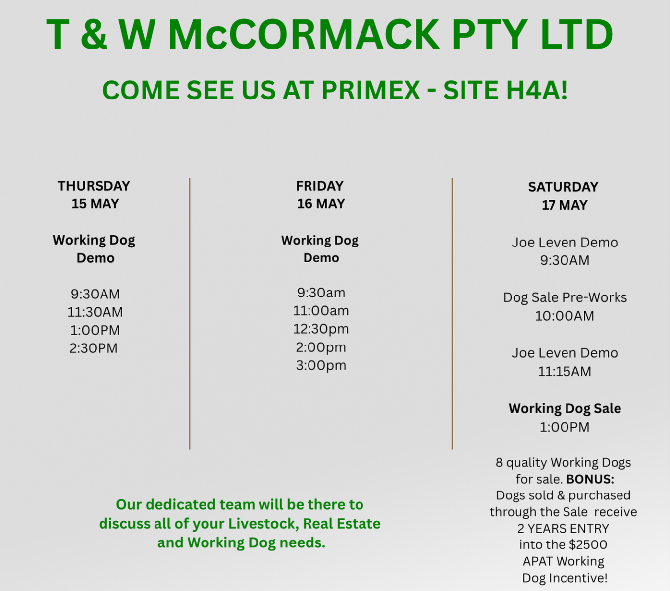 T & W McCormack Working Dog Demonstrations & Sale
